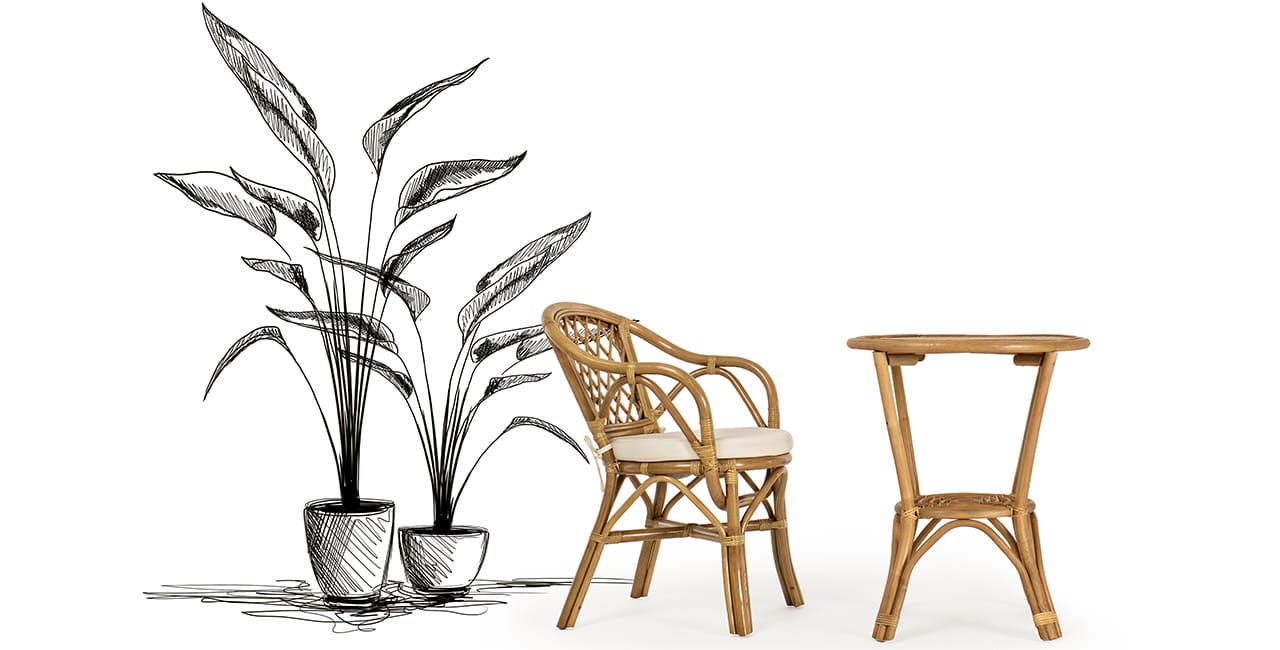 Fotelja ATHINA s jastukom - 0671116 (prirodni ratan)